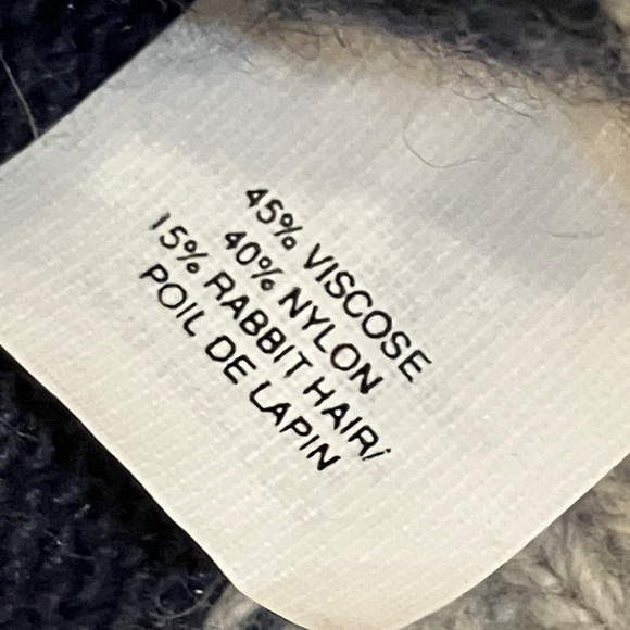 Abercrombie & Fitch soft rabbit hair blend Blue & Gray Striped Cardigan - Picture 9 of 16